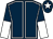 Dark blue, white seams, white & dark blue halved sleeves, dark blue cap, white star (Joseph O'Brien Racing Club)