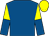 Royal blue, yellow halved sleeves, yellow cap (Donal Keating)