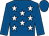 Royal blue, white stars, royal blue sleeves and cap (Alison Walker Sarah Cousins)