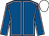Royal blue, pink seams, white cap (C Tilly)
