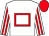 White, red hollow box, striped sleeves, red cap (Patrick Neville)