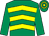 Emerald green, yellow chevrons, emerald green sleeves, hooped cap (W S Farish 1)