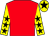 Red, yellow sleeves, black stars, yellow cap, black star (Mrs S B Nundram)