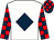 White, dark blue diamond, dark blue and red check sleeves and cap (The Howarting's Partnership)