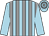 Light blue and grey stripes, light blue sleeves, hooped cap (Hollowdean)