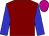 Maroon, blue sleeves, violet cap, gold tassel (J J Canty)