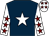 Dark blue, white star, white sleeves, maroon stars, white cap, maroon stars (Nap Racing Syndicate)