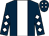 Dark blue, white stripe, diamonds on sleeves and cap (Mr Roger Peel)