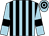 Light blue and black stripes, light blue sleeves, black armlets, hooped cap (Mr Henry Candy & Mr David Altham)