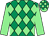 Emerald green & light green diamonds, light green sleeves, check cap (Patrick Convery)