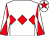 White, red triple diamond, red sleeves, white diabolo, white cap, red star (Eamon Gilroy)