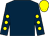 Dark blue, yellow spots on sleeves, yellow cap (Mr Y T Mehmet)