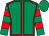 Emerald green, red seams, hooped sleeves, emerald green cap (Miss Clare Louise Ellam)