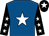 Royal blue, white star, black sleeves, white stars, black cap, white star (Blue Blood Racing Club)