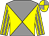 Grey and yellow diabolo, yellow and grey striped sleeves, quartered cap (Mr M Drake)