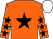 Orange, black star, orange sleeves, black stars, white cap (Mrs H Mannion)