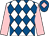 White and Royal Blue diamonds, Pink sleeves, Royal Blue cap, Pink diamond (Miss Gay Kelleway)