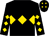 Black, gold diamond hoop, gold diamonds on sleeves and cap (Jockey Club Ownership (sw 2016) Limite)