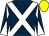 Dark blue, white cross belts, diabolo on sleeves, yellow cap (Mr T W Fife)