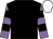 Black, mauve and black hooped sleeves, white cap (Egerton House Racing)