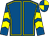 Royal blue, yellow seams, chevrons on sleeves, quartered cap (Dtr Racing Group)