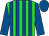 Lime green and royal blue stripes, royal blue sleeves and cap (Robison, J Kirk And Judy)