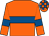 Orange, royal blue hoop, royal blue armlet, check cap (Mrs A M O'Brien)