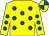 Yellow, royal blue spots, royal blue & yellow quartered cap (Cafe Du Journal Syndicate)