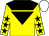 Yellow, black inverted triangle and yoke, black stars on sleeves, white cap (Mr Isa Salman)