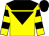 Yellow, black inverted triangle and yoke, hooped sleeves, black cap (Berkshire Parts & Panels Ltd)