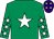 Emerald green, white star, white stars on sleeves, purple cap, white stars (Infinity Syndicate)