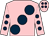 Pink, large dark blue spots, dark blue spots on sleeves, pink cap, dark blue spots (Cattle On The Road Syndicate)