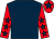 Dark blue, red sleeves, dark blue stars, red cap, dark blue star (Mrs Nicola Murray)