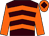 Brown & orange chevrons, orange sleeves, orange cap, brown diamond (Miss Sarah Foran)