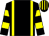 Black, yellow braces, hooped sleeves, striped cap (William Hanlon)