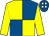 Royal blue & yellow quartered, yellow sleeves, royal blue cap, white spots (Robert J Armstrong)