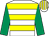 White & yellow hoops, emerald green sleeves, white & yellow striped cap (James F Daly)