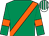 Emerald green, orange sash, orange armlet, white & emerald green striped cap (Mrs Mary B Bourke & P M Mooney)