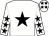 White, black star, black stars on sleeves, white cap, black stars (John D Connolly)