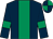 Dark blue, emerald green stripe and armlets, quartered cap (Mr S Rimmer)