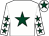 White, dark green star, white sleeves, dark green stars, white cap, dark green star (Elizabeth Grundy & Rosie Manning)