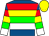 Royal blue, red, yellow, green and white hoops, yellow cap (Dr O Rangabashyam)