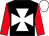 Black, white maltese cross, red sleeves, white cap (Mr D I Scott)