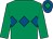 Emerald green, royal blue triple diamond, royal blue cap, emerald green diamond (Mr P T Midgley)