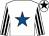 WHITE, ROYAL BLUE star, WHITE and BLACK striped sleeves, WHITE cap, BLACK star (Mr Tony Coyle)