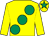Yellow, large emerald green spots and star on cap (Mr G J Paver)