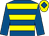 Royal blue & yellow hoops, royal blue sleeves, yellow cap, royal blue diamond (Kamal Elnaieri)