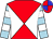 Red, White diabolo, light Blue Sleeves, white hoops, Red & Blue quartered Cap (Bella Cavello Stables LLC)