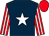 Dark blue, white star, red and white stripes on sleeves, red cap (Reagan Jack Racing)