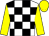 White & black check, yellow sleeves & cap (Imperial Crown Syndicate)